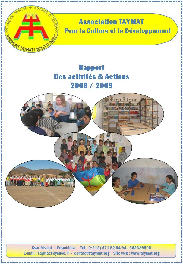 Rapport des activités de l’association Taymat pour 2008/2009 à Télécharger en PDF